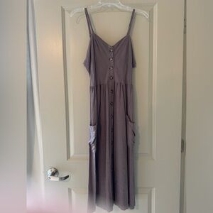 Mauve button down casual midi dress size large
